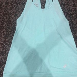 ASICS muscle tee/tank top- aqua- Large NWOT